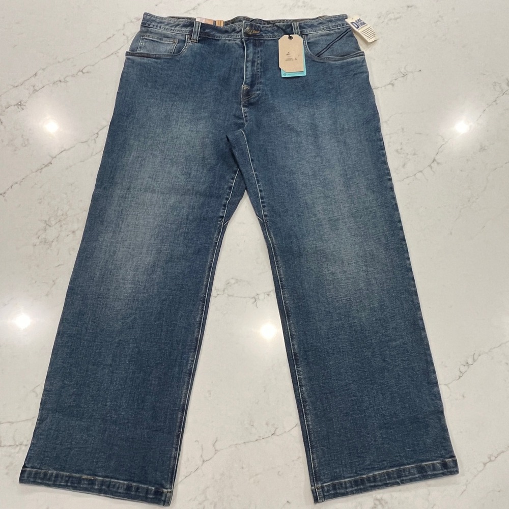 Prana NEW Axiom Jeans Mens 40 x30 Blue Denim Straight Leg Organic Cotton Stretch